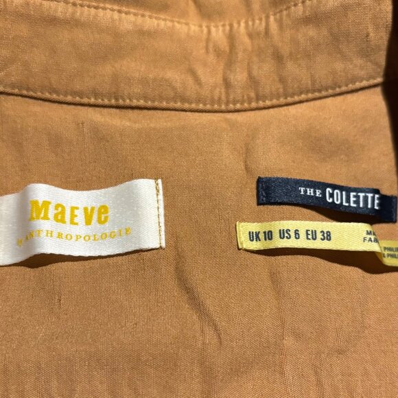 Maeve Anthropologie The Colette Weekend Jumpsuit Size 6 Honey - Picture 5 of 6